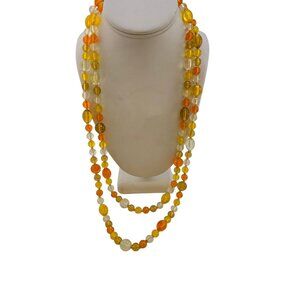 Vintage Faceted Faux Crystal Tri Color Necklace (A8198)